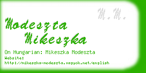 modeszta mikeszka business card